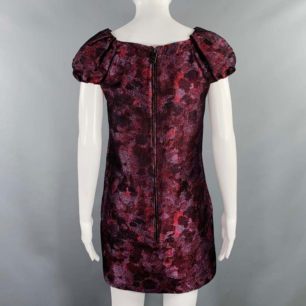 BURBERRY PRORSUM Burgundy Purple Polyester Sheath Cocktail Dress - Picture 4 of 8